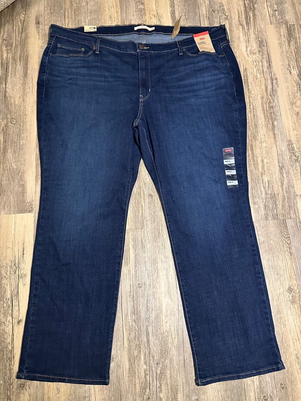 Levi's Classic Straight Fit Mid Rise Dark Wash Denim Jeans Women's 26W M Plus